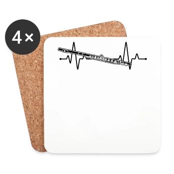 Flute Flute player Flutist - Coasters (set of 4) - white - Front