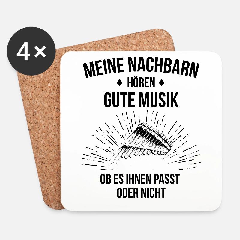 Panflöte Panflötenspieler Panflötist - Untersetzer (4er-Set) - Weiß