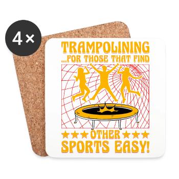 Trampolinspringen für alle, denen andere Sportarten leicht fallen - Untersetzer (4er-Set) - Weiß - Vorne