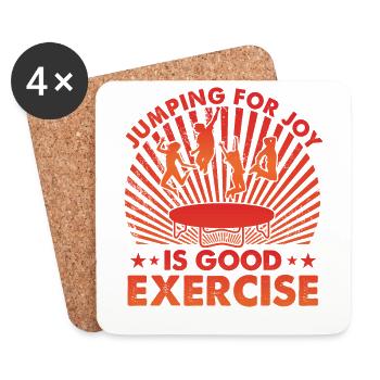 Sauter de joie est un bon exercice - Dessous de verre (lot de 4) - blanc - Devant