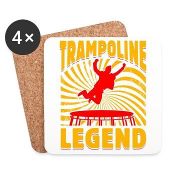 Légende du trampoline - Dessous de verre (lot de 4) - blanc - Devant