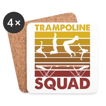 Équipe de trampoline - Dessous de verre (lot de 4) - blanc - Devant