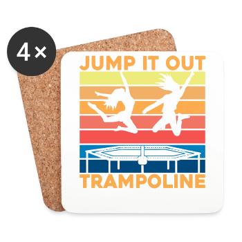 Jump it out Trampoline - Dessous de verre (lot de 4) - blanc - Devant