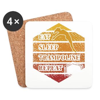 Eat Sleep Trampoline Répéter - Dessous de verre (lot de 4) - blanc - Devant