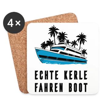 Echte Kerle fahren Boot - Untersetzer (4er-Set) - Weiß - Vorne