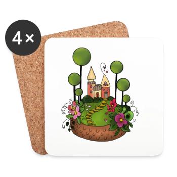 Süßes Land - Untersetzer (4er-Set) - Weiß - Vorne