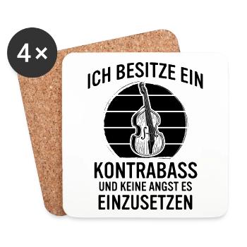 Kontrabass Kontrabassspieler Kontrabassist - Untersetzer (4er-Set) - Weiß - Vorne
