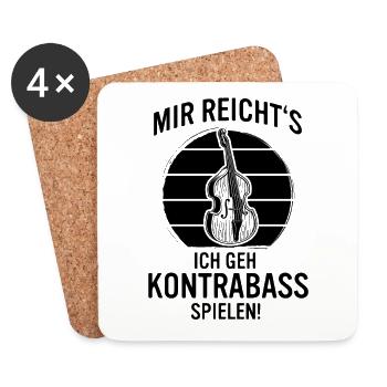 Kontrabass Kontrabassspieler Kontrabassist - Untersetzer (4er-Set) - Weiß - Vorne