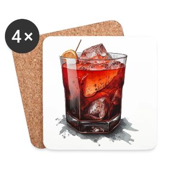 Negroni Cocktail - Coasters (set of 4) - white - Front
