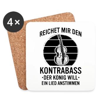 Kontrabass Kontrabassspieler Kontrabassist - Untersetzer (4er-Set) - Weiß - Vorne