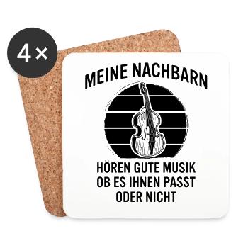 Kontrabass Kontrabassspieler Kontrabassist - Untersetzer (4er-Set) - Weiß - Vorne