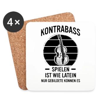 Kontrabass Kontrabassspieler Kontrabassist - Untersetzer (4er-Set) - Weiß - Vorne