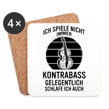 Kontrabass Kontrabassspieler Kontrabassist - Untersetzer (4er-Set) - Weiß - Vorne