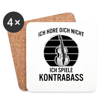 Kontrabass Kontrabassspieler Kontrabassist - Untersetzer (4er-Set) - Weiß - Vorne