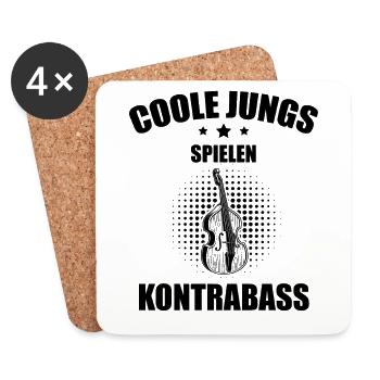 Kontrabass Kontrabassspieler Kontrabassist - Untersetzer (4er-Set) - Weiß - Vorne