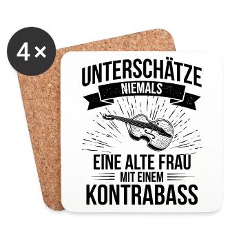 Kontrabass Kontrabassspieler Kontrabassist - Untersetzer (4er-Set) - Weiß - Vorne