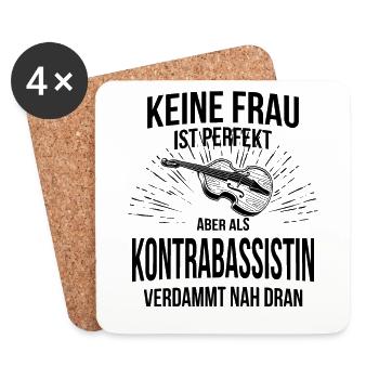 Kontrabass Kontrabassspieler Kontrabassist - Untersetzer (4er-Set) - Weiß - Vorne