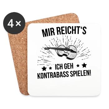 Kontrabass Kontrabassspieler Kontrabassist - Untersetzer (4er-Set) - Weiß - Vorne