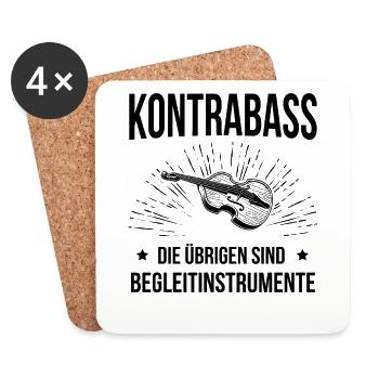 Kontrabass Kontrabassspieler Kontrabassist - Untersetzer (4er-Set) - Weiß - Vorne