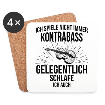 Kontrabass Kontrabassspieler Kontrabassist - Untersetzer (4er-Set) - Weiß - Vorne