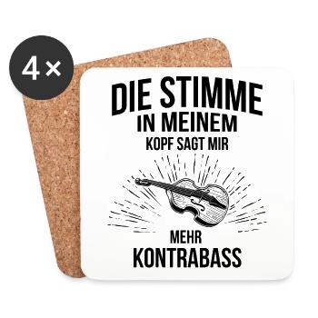 Kontrabass Kontrabassspieler Kontrabassist - Untersetzer (4er-Set) - Weiß - Vorne