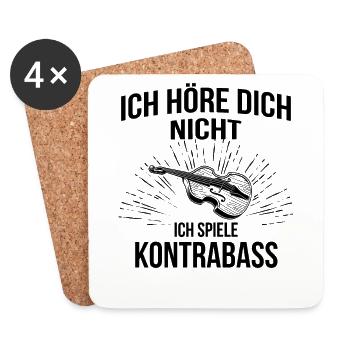 Kontrabass Kontrabassspieler Kontrabassist - Untersetzer (4er-Set) - Weiß - Vorne