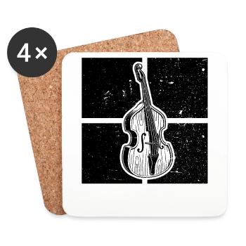 Double bass Double bass player Double bass player - Coasters (set of 4) - white - Front