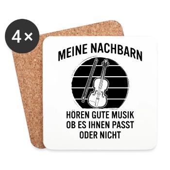 Geige Violine Geiger Violinist - Untersetzer (4er-Set) - Weiß - Vorne