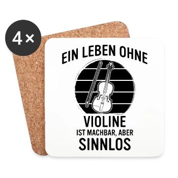Geige Violine Geiger Violinist - Untersetzer (4er-Set) - Weiß - Vorne