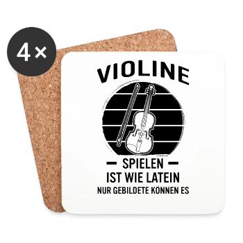 Geige Violine Geiger Violinist - Untersetzer (4er-Set) - Weiß - Vorne