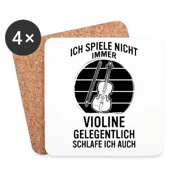 Geige Violine Geiger Violinist - Untersetzer (4er-Set) - Weiß - Vorne