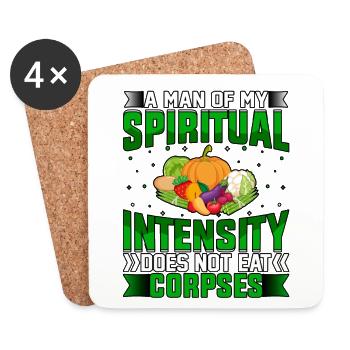 A man of my spiritual intensity not eat corpses - Coasters (set of 4) - white - Front