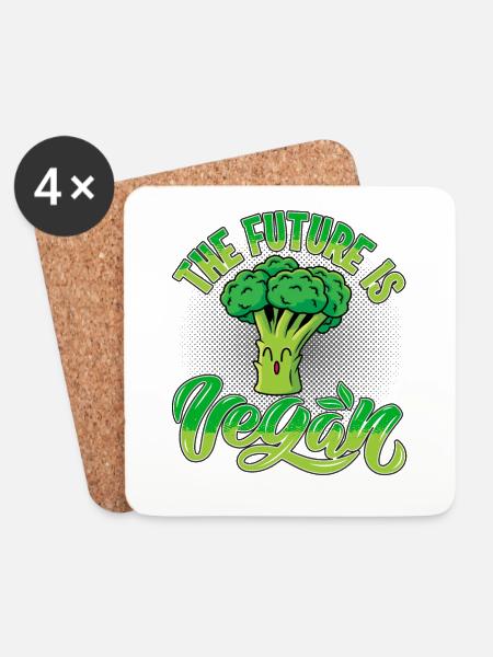 The future is vegan - Untersetzer (4er-Set) - Weiß