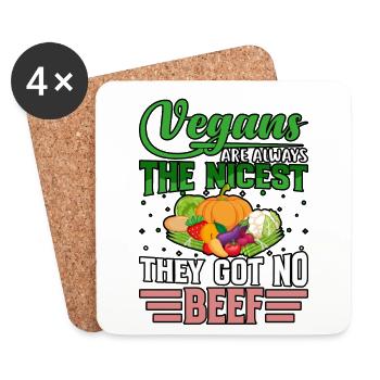 Vegans are always the nicest they got no beef - Untersetzer (4er-Set) - Weiß - Vorne