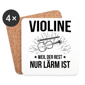 Geige Violine Geiger Violinist - Untersetzer (4er-Set) - Weiß - Vorne