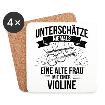 Geige Violine Geiger Violinist - Untersetzer (4er-Set) - Weiß - Vorne