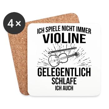 Geige Violine Geiger Violinist - Untersetzer (4er-Set) - Weiß - Vorne