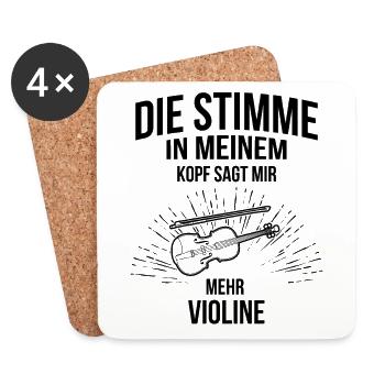 Geige Violine Geiger Violinist - Untersetzer (4er-Set) - Weiß - Vorne