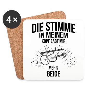 Geige Violine Geiger Violinist - Untersetzer (4er-Set) - Weiß - Vorne