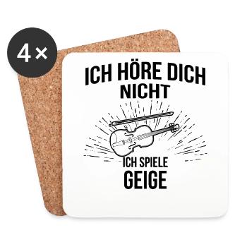 Geige Violine Geiger Violinist - Untersetzer (4er-Set) - Weiß - Vorne