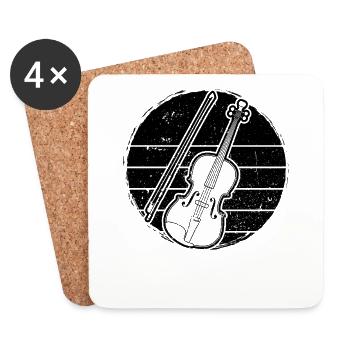 Geige Violine Geiger Violinist - Untersetzer (4er-Set) - Weiß - Vorne