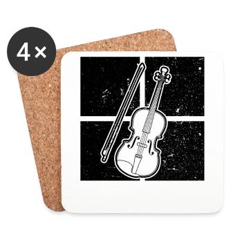 Geige Violine Geiger Violinist - Untersetzer (4er-Set) - Weiß - Vorne