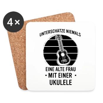 Ukulele Ukulele-Spieler Ukulelist - Untersetzer (4er-Set) - Weiß - Vorne