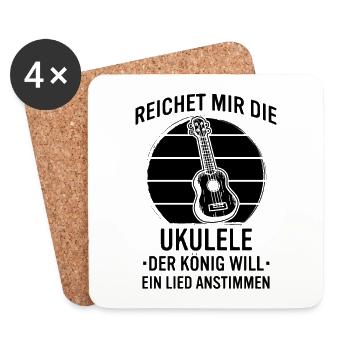 Ukulele Ukulele-Spieler Ukulelist - Untersetzer (4er-Set) - Weiß - Vorne