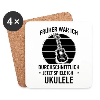 Ukulele Ukulele-Spieler Ukulelist - Untersetzer (4er-Set) - Weiß - Vorne