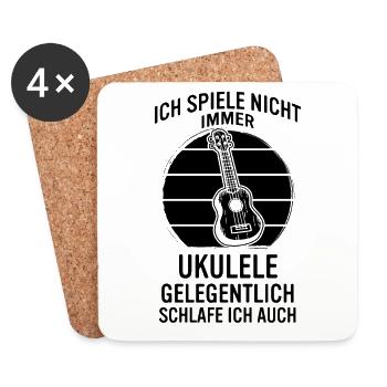 Ukulele Ukulele-Spieler Ukulelist - Untersetzer (4er-Set) - Weiß - Vorne