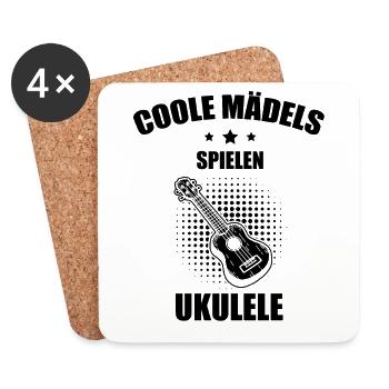 Ukulele Ukulele-Spieler Ukulelist - Untersetzer (4er-Set) - Weiß - Vorne