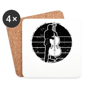 Kontrabass Kontrabassspieler Kontrabassist - Untersetzer (4er-Set) - Weiß - Vorne