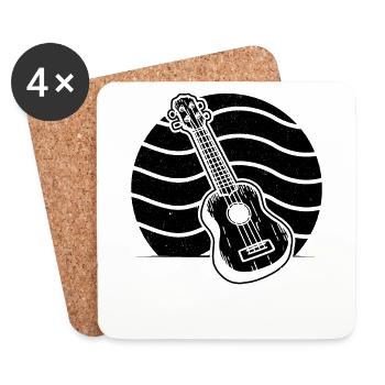 Ukulele Ukulele-Spieler Ukulelist - Untersetzer (4er-Set) - Weiß - Vorne