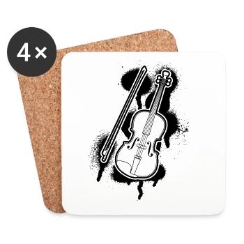 Geige Violine Geiger Violinist - Untersetzer (4er-Set) - Weiß - Vorne